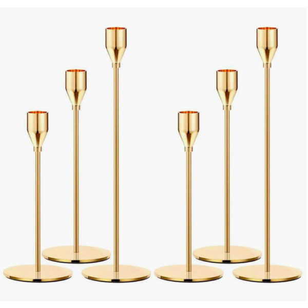 Metal Tapered Candle Holders - Variety Of Sizes